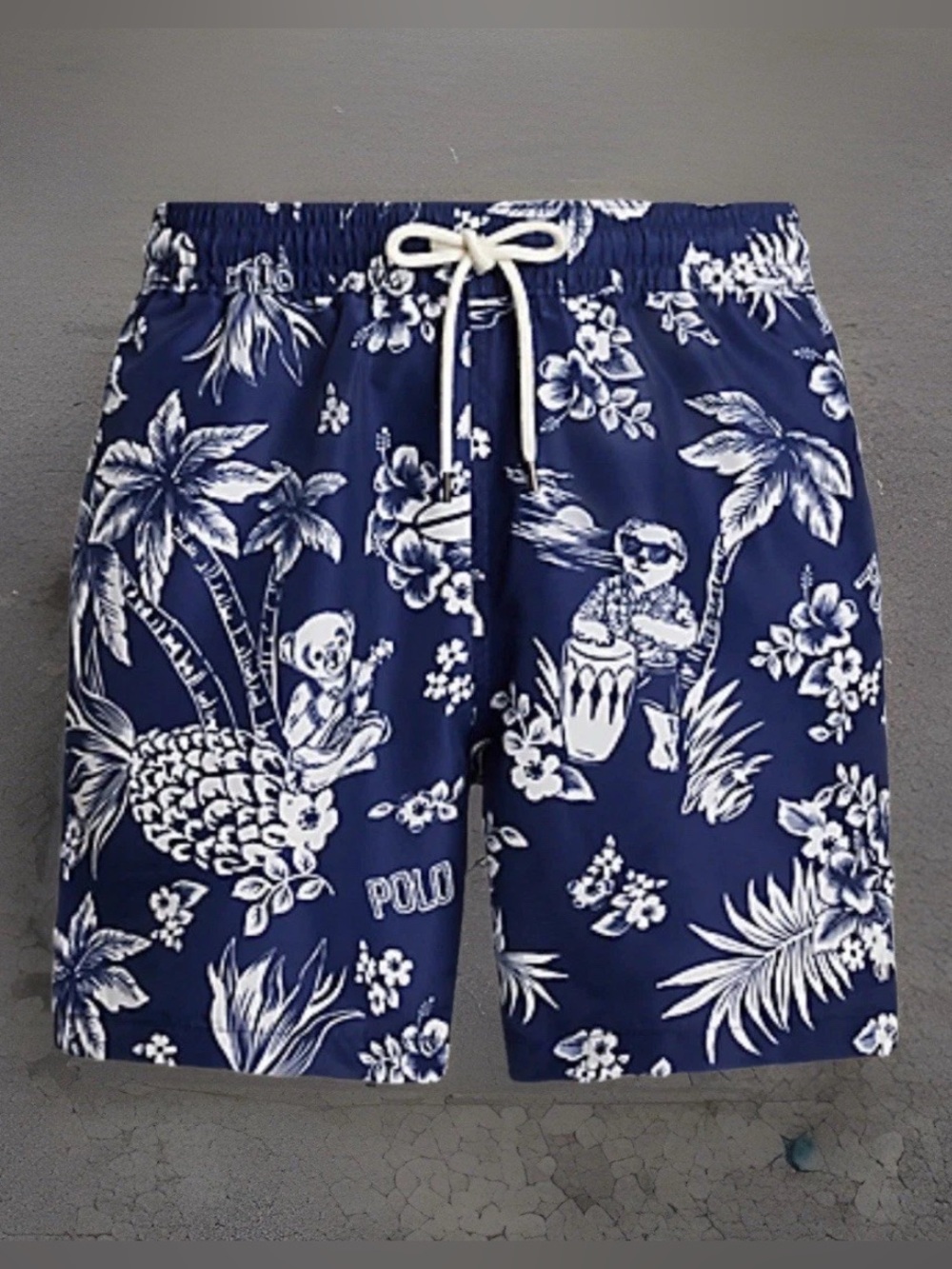 Polo Ralph Lauren Traveler Bear 5.75” Swim Trunks